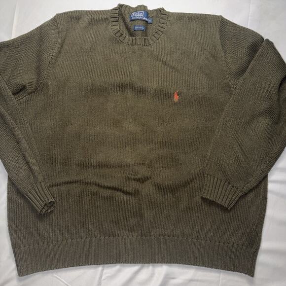 Polo Ralph Lauren Other - VTG Polo Ralph Lauren Knit Ribbed Pullover Sweater Mens XXL Cotton Olive Green